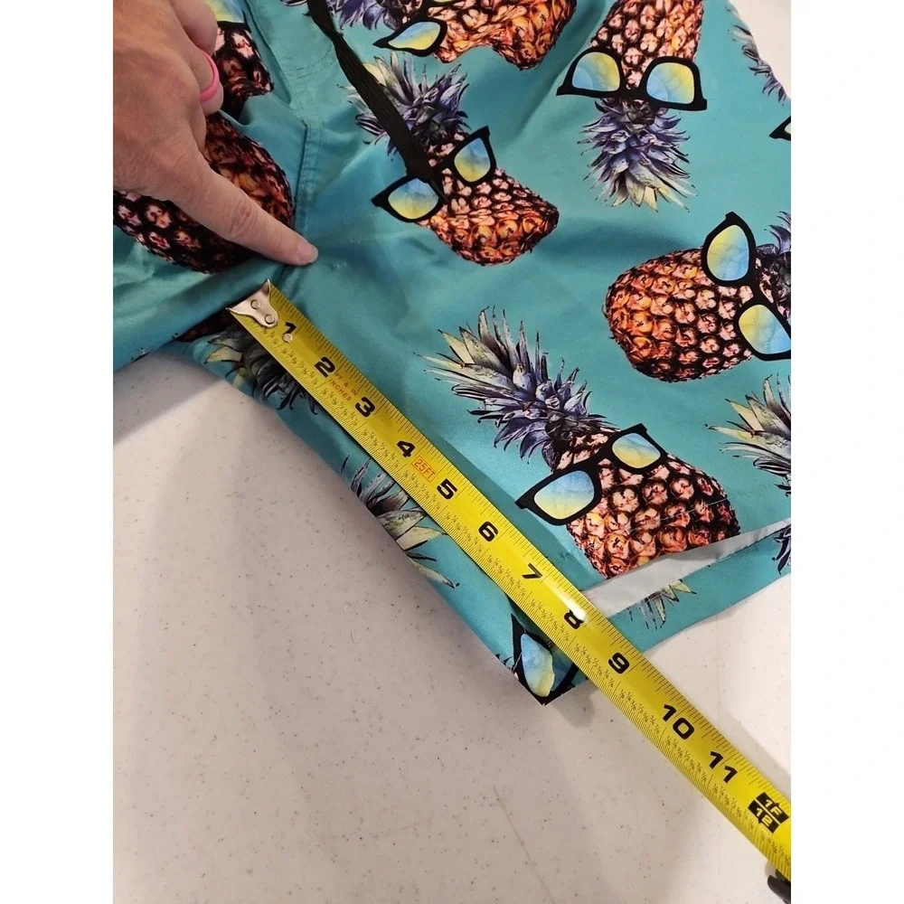 Pineapple Swim Trunks‎ Mens Size Large Net Liner Pockets Beach Volleyball (1403
